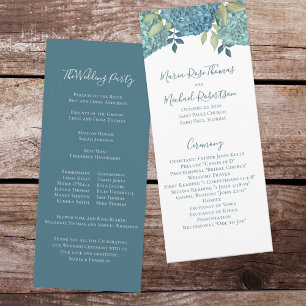 Zeremonie-Programm für Hochzeit von Blumenblauer H Programm