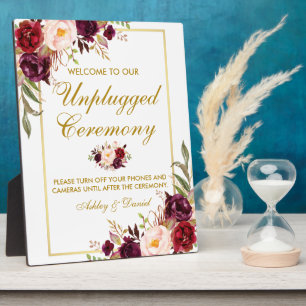 Zeremonie "Watercolor Burgundy Wedding Unplugged" Fotoplatte