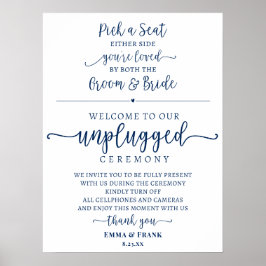 Zeremonie-Zeichen "Navy Blue Pick a Seat Unplugged Poster