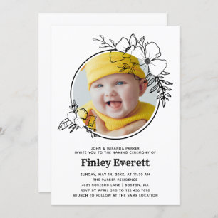 Zeremonie zur Benennung von Bläserrahmen für Baby- Einladung