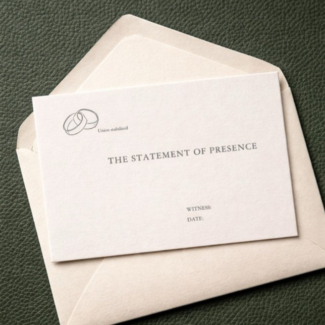 Zeremonien-Beilagekarte – Standesamtliche Trauung Begleitkarte (Civil ceremony enclosure card )