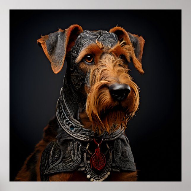 Zeremonienfisch Airedale Terrier in Warrior Atoll Poster (Vorne)