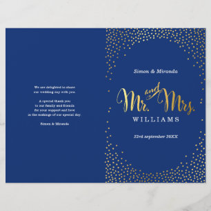 ZEREMONY PROGRAMM Mini Gold Konfetti Marine