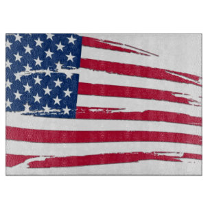 Zerfetzte amerikanische Flagge Schneidebrett