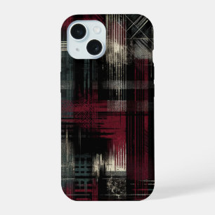 Zerfetzte grungige alternative Grunge-Karomuster iPhone 15 Hülle