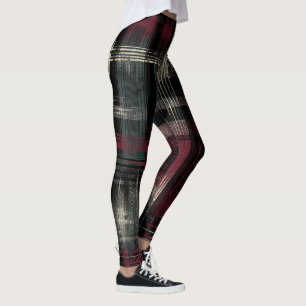 Zerfetzte grungige alternative Grunge-Karomuster Leggings