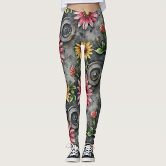 Zergliederte Florale Mandalas Nahtloses Muster Leggings