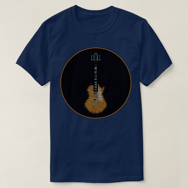 Zerkackte Pixel-Slack-Goldtop-Gitarre in einem sch T-Shirt (Design vorne)