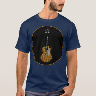Zerkackte Pixel-Slack-Goldtop-Gitarre in einem sch T-Shirt