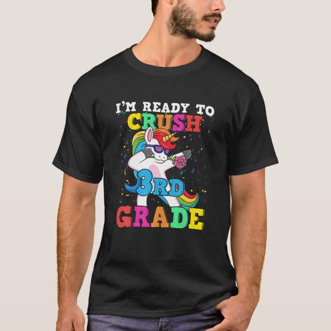 Zerkleinern des dritten 3D-Grades Einhorn-Abbräunu T-Shirt (Vorderseite)