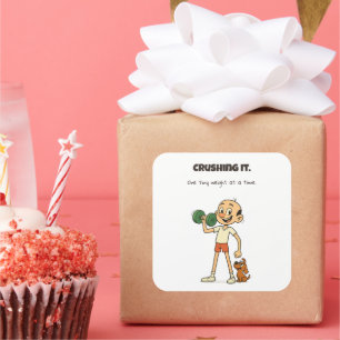 Zerkleinern - ein geringes Gewicht nach dem andere Quadratischer Aufkleber