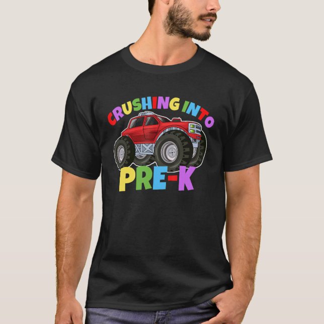 Zerkleinerung in den Pre-K Monster Truck Zurück zu T-Shirt (Vorderseite)