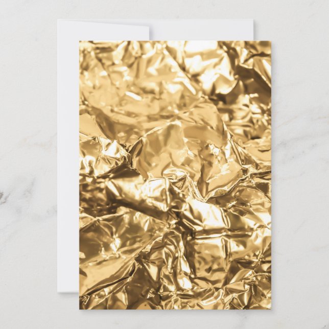 Zerknitterte goldene Falten Einladung (Vorderseite)