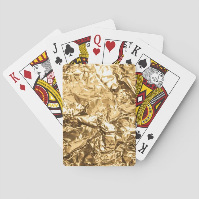 Zerknitterte goldene Falten Spielkarten (Rückseite)