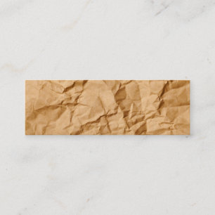 Zerknittertes braunes Papier Grunge Hintergrund Mini Visitenkarte