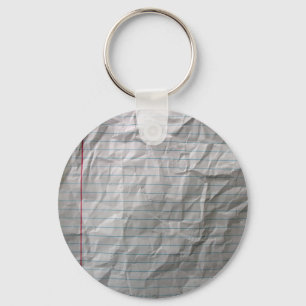 Zerknittertes gezeichnetes Papier Schlüsselanhänger