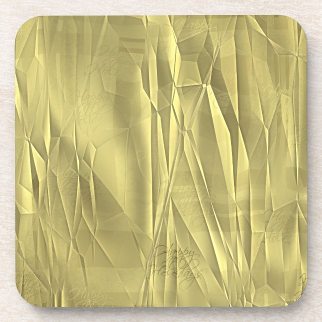 Zerknittertes Goldfolien-WeihnachtsPackpapier Untersetzer (Vorderseite)