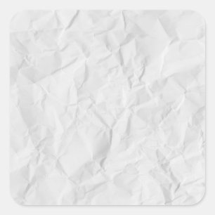 Zerknittertes weißes Papier Quadratischer Aufkleber