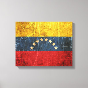 Zerkratzte und abgenutzte venezolanische Vintage-F Leinwanddruck