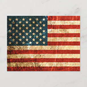 Zerkratzte und abgenutzte Vintage-amerikanische Fl Postkarte