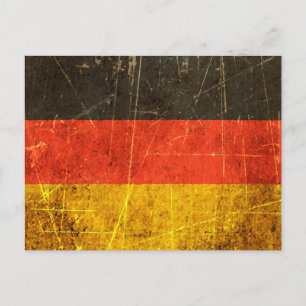Zerkratzte und abgenutzte Vintage-Deutsche-Flagge Postkarte