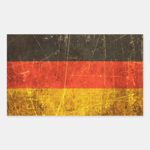 Zerkratzte und abgenutzte Vintage-Deutsche-Flagge Rechteckiger Aufkleber