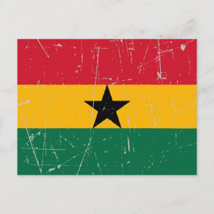 Zerkratzte und geschrammte Ghana-Flagge Postkarte