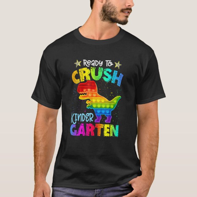 Zermalmen Sie den Dinosaurier-Pop-It-Fidget zurück T-Shirt (Vorderseite)
