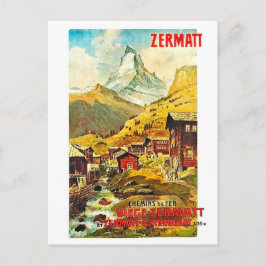 Zermat, Bergspitze, Schweiz, Sommer Vintag Postkarte