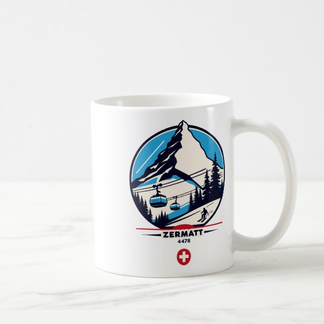 Zermatt 4478 - Skifahren auf dem Problemhorn  Kaffeetasse (Rechts)