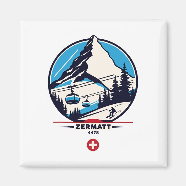 Zermatt 4478 - Skifahren auf dem Problemhorn  Magnet (Vorne)