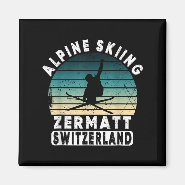 Zermatt Alpinski Schweiz Berge Schweizer  Magnet (Vorne)