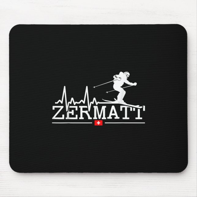 Zermatt Heartbeat Alpin Skifahren Schweizer Alpen  Mousepad (Vorne)