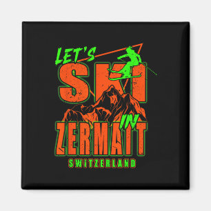 Zermatt Lass's Ski Alpin Skifahren Schweizer A Magnet