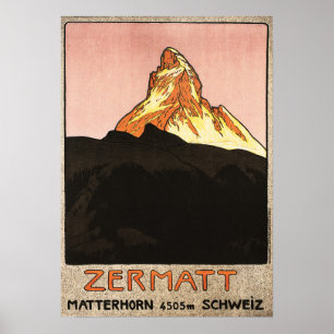 ZERMATT Matterhorn Schweiz Skiwandern Poster