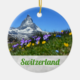 Zermatt Matterhorn Schweiz Weihnachten Keramik Ornament
