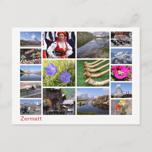 Zermatt-Multi-Image Postkarte (Vorderseite)