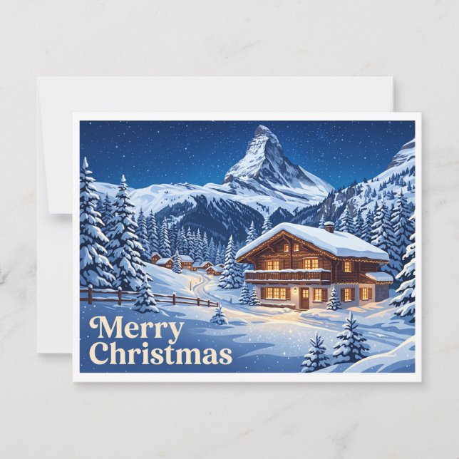Zermatt Schweiz Feiertagskarte (Vorderseite)