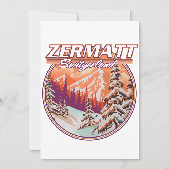 Zermatt Schweiz Logo Einladung (Vorderseite)
