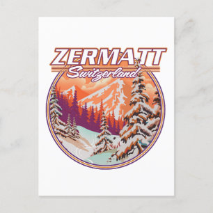 Zermatt Schweiz Logo Postkarte