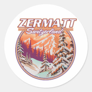 Zermatt Schweiz Logo Runder Aufkleber