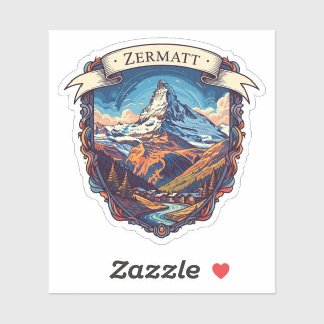 Zermatt Schweiz Matterhorn Aufkleber (Blatt)