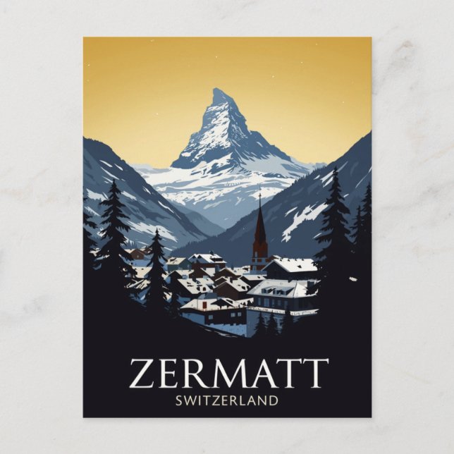 Zermatt Schweiz Matterhorn Postkarte (Vorderseite)