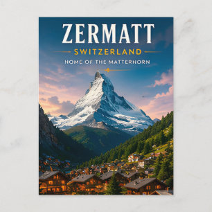 🏔️ Zermatt Schweiz Matterhorn Reise Dekor ❄️ Postkarte