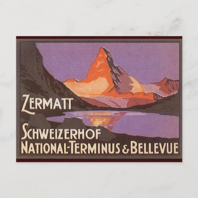 Zermatt Schweiz Postkarte (Vorderseite)