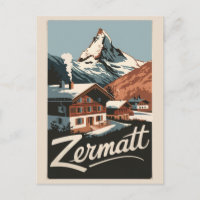 Zermatt Schweiz Reise Kunst Vintage