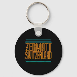 Zermatt Schweiz Retro-Alpinski Schweizer Alpen Schlüsselanhänger