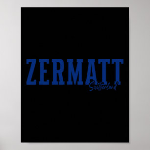 Zermatt Schweiz Schweizer Alpen Alpinski Souvernir Poster