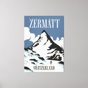 Zermatt Schweiz Ski-Druck Leinwanddruck