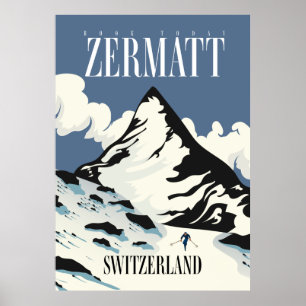 Zermatt Schweiz Skidruck Poster